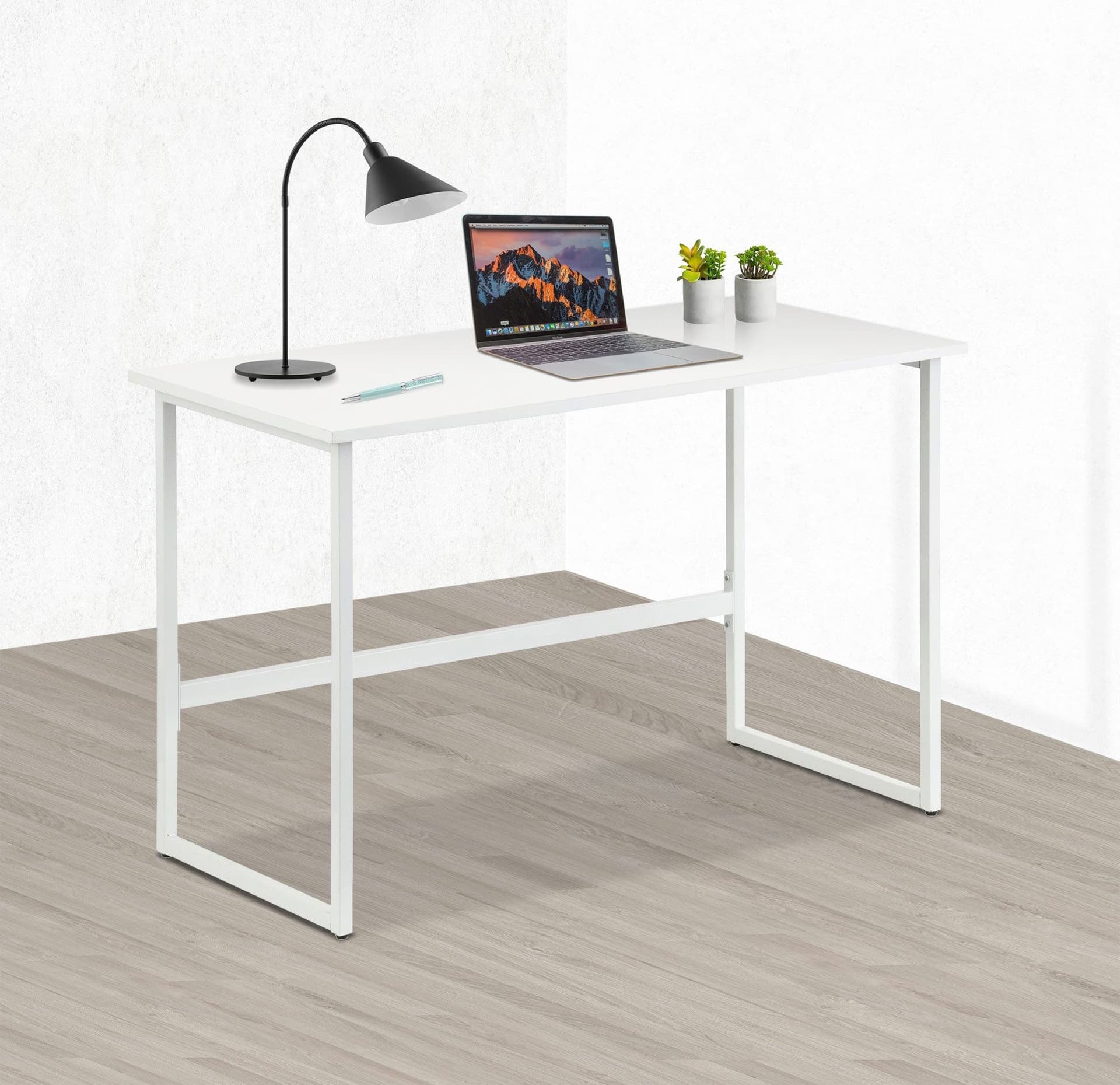 Scrivania per Computer dal Design Moderno per Casa e Ufficio Bianco - 4