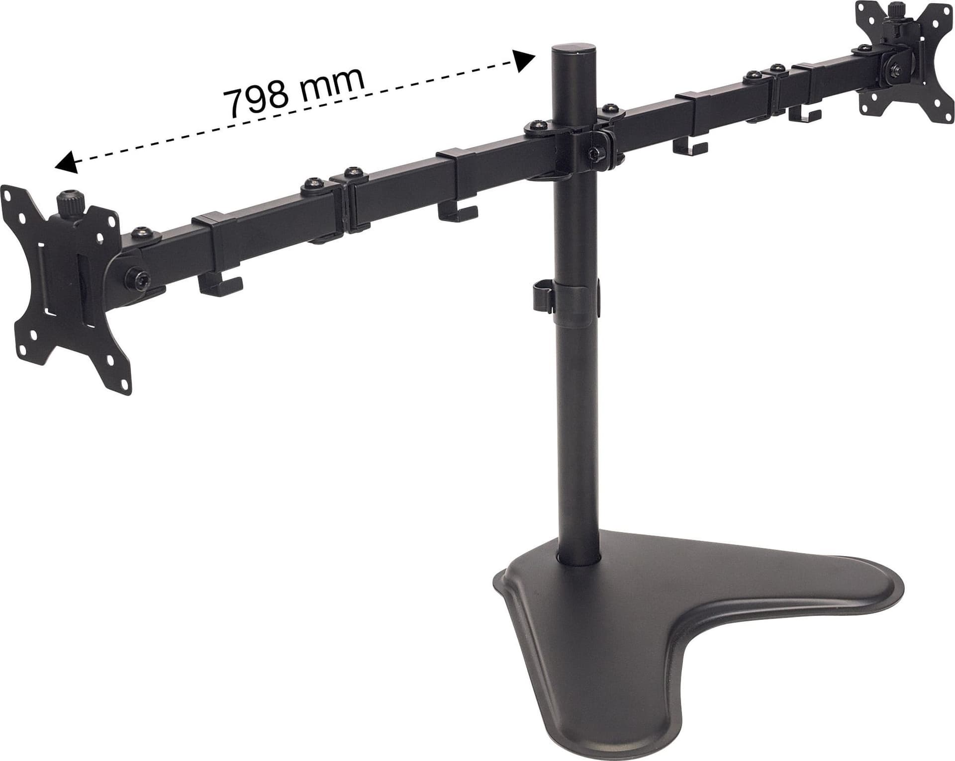Supporto da Scrivania per 2 Monitor 13-32'' con Base e Doppio Snodo - 14