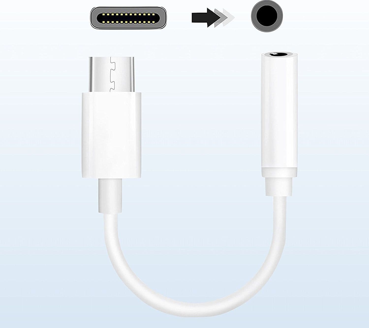 Cavo da USB-C&trade Maschio a Audio 3.5 mm Femmina 12 cm Bianco - 11