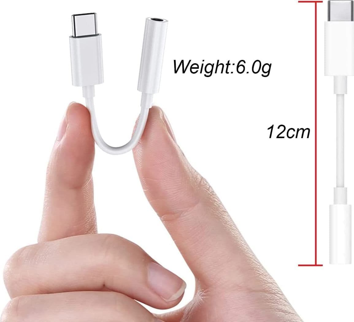 Cavo da USB-C&trade Maschio a Audio 3.5 mm Femmina 12 cm Bianco - 3