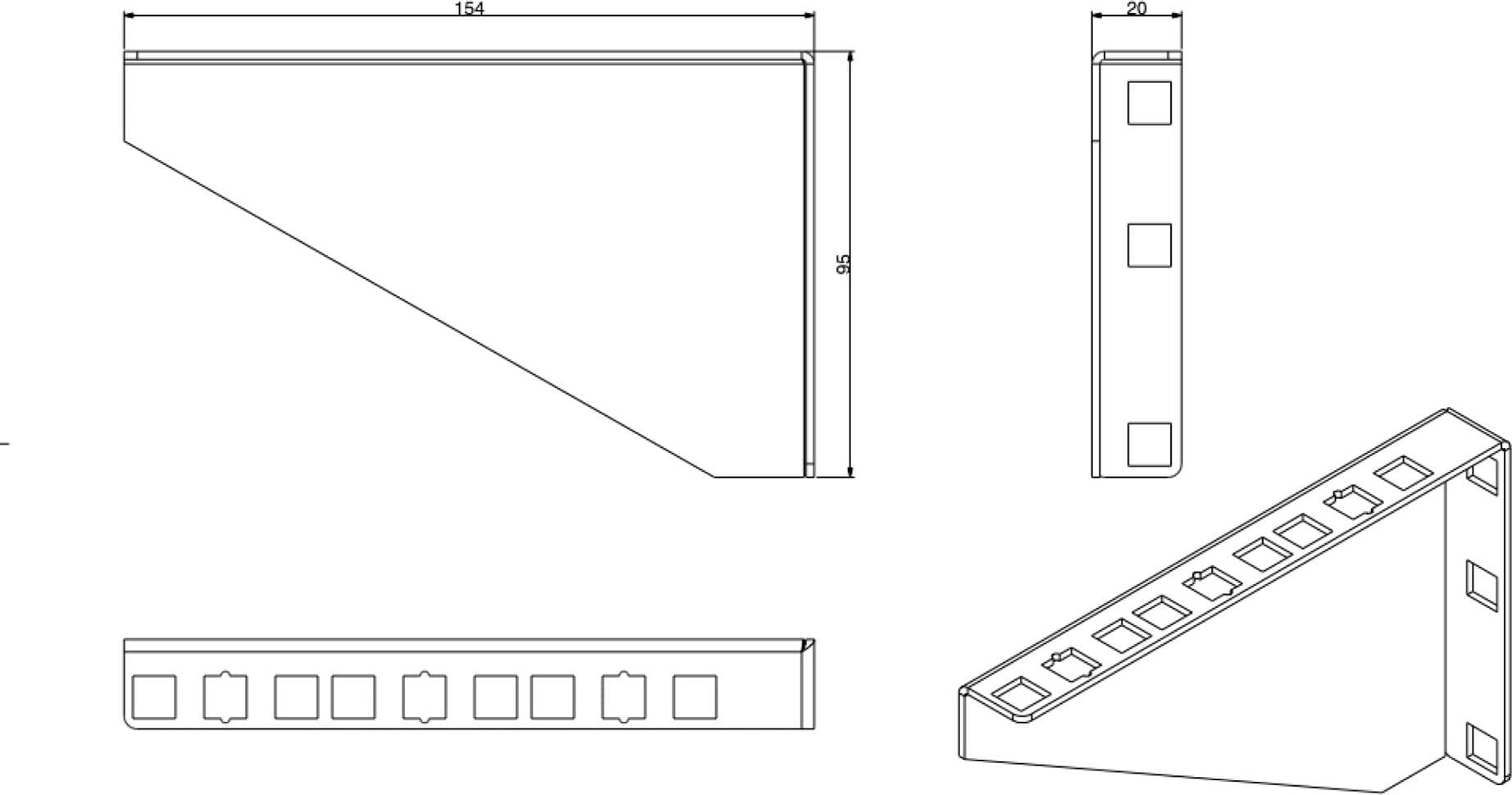 Staffa 3U per installazione verticali apparecchiature rack 19'' - 8