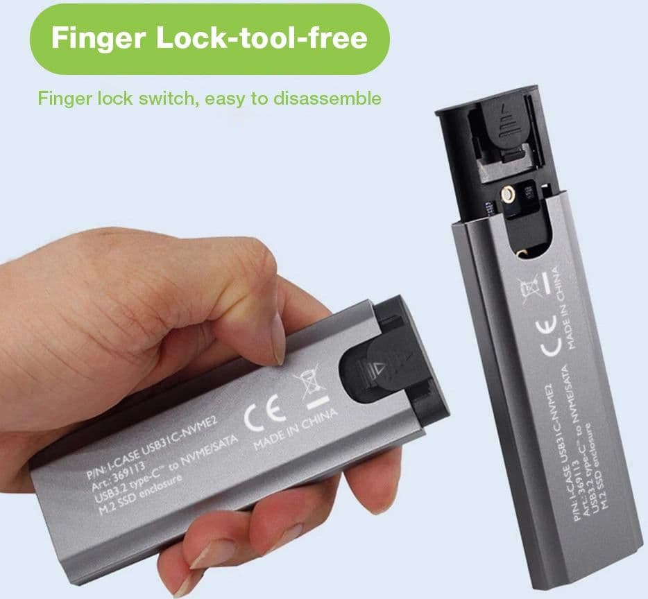 Box Esterno USB-C&trade USB3.2 Gen2 NVMe/SATA M.2 SSD - 22