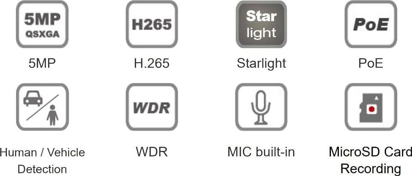 Telecamera IP Dome H.265 da 5MP Rilevamento Basato su AI, DGM5206SVAT - 3
