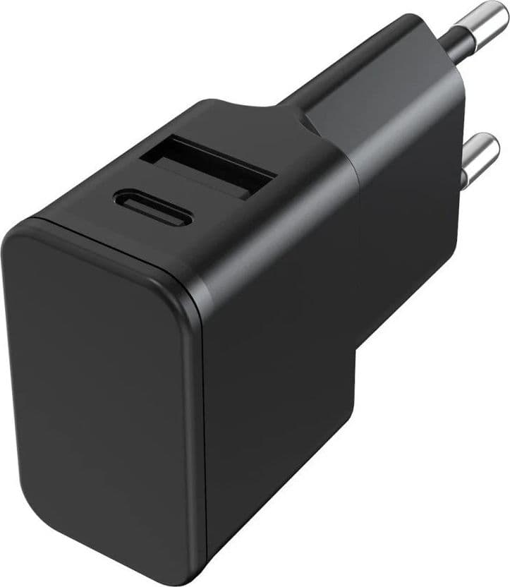 Caricatore Alimentatore USB-C&trade e USB-A da Muro per Smartphone e Tablet Nero - 5