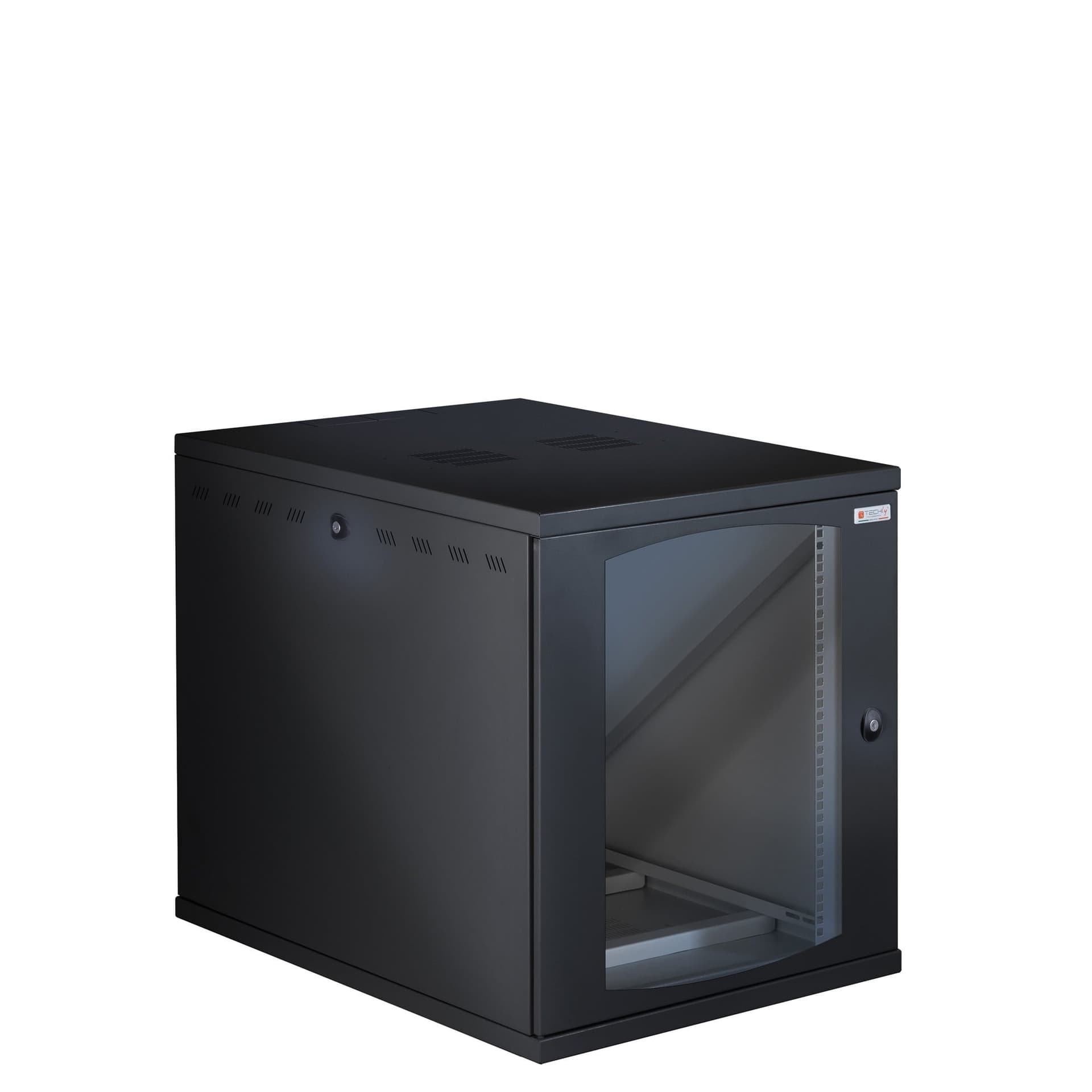 Armadio Rack 19'' a Muro 13U P 800mm L 600mm Porta Vetro Nero - 9