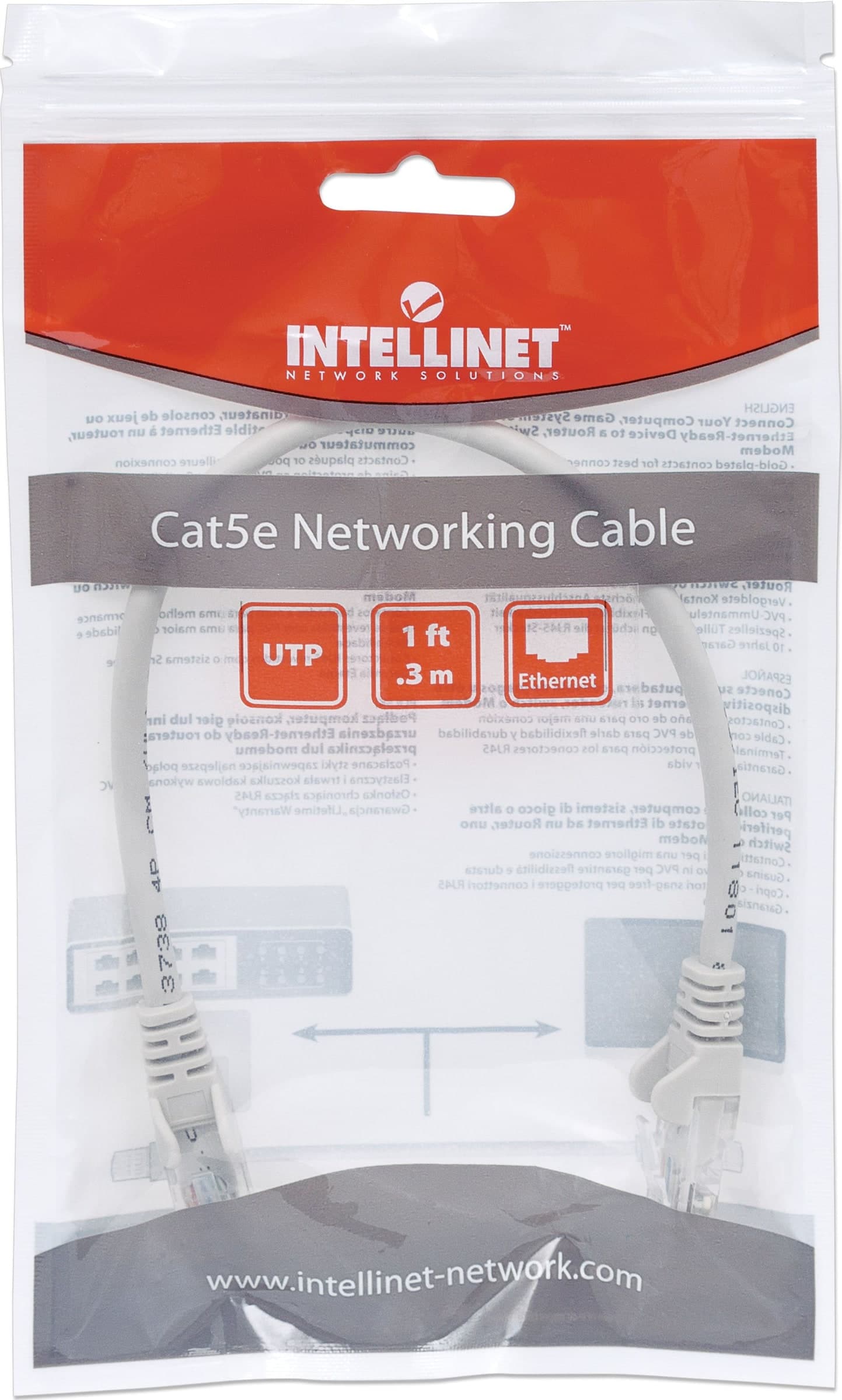 Cavo di rete Patch in Rame Cat. 5e Grigio UTP 0,3 m - 11