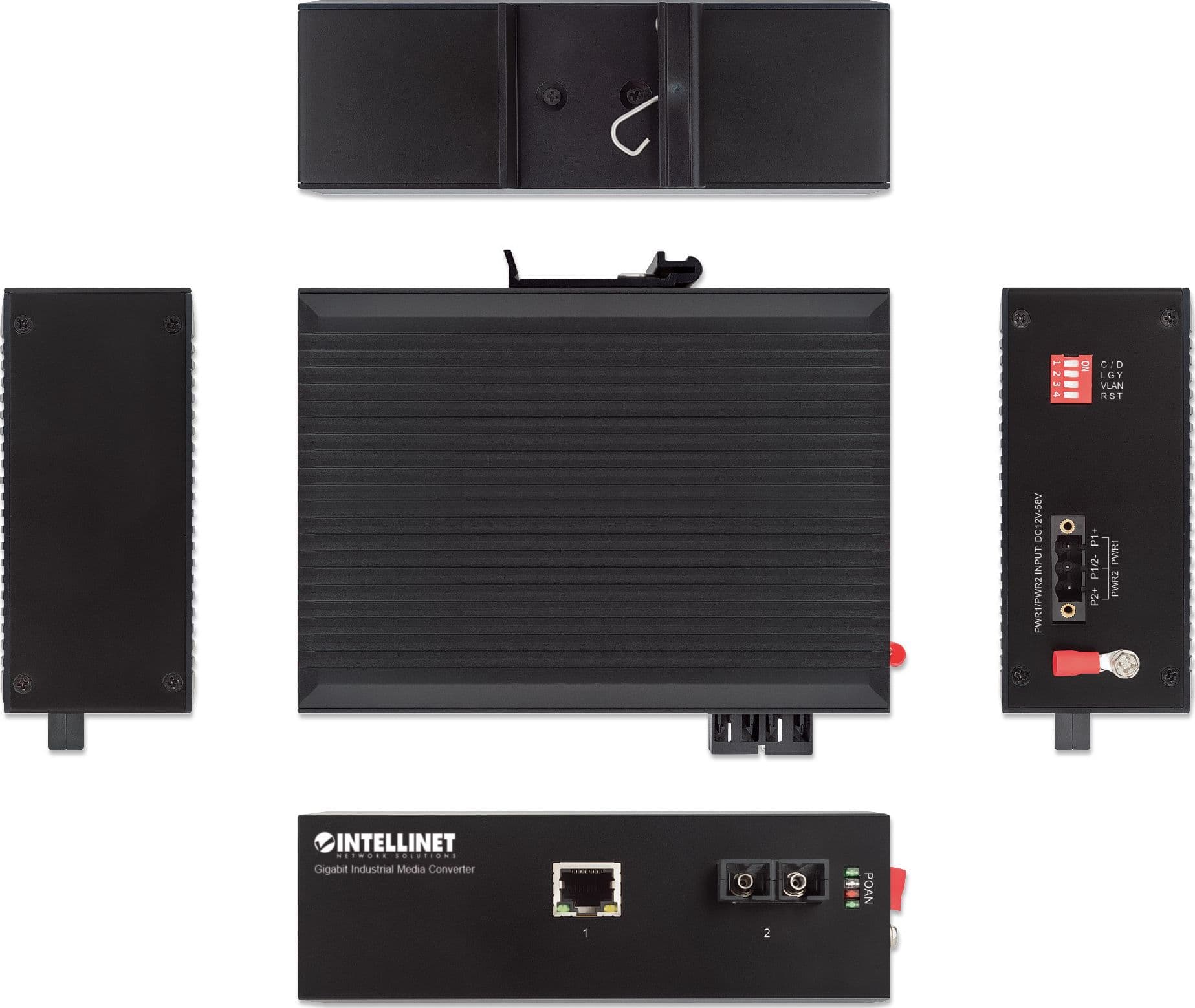 Media Converter Industriale Gigabit 1000Base-SX Monomodale - 9