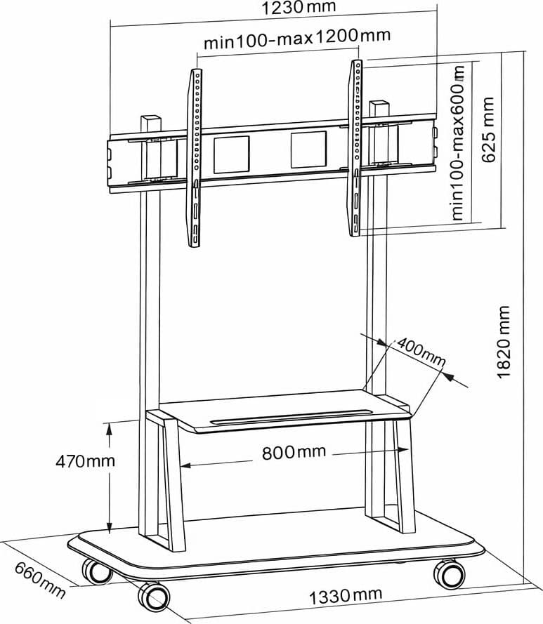 Supporto a Pavimento con Mensola per TV LCD/LED/Plasma 55-120'' - 15