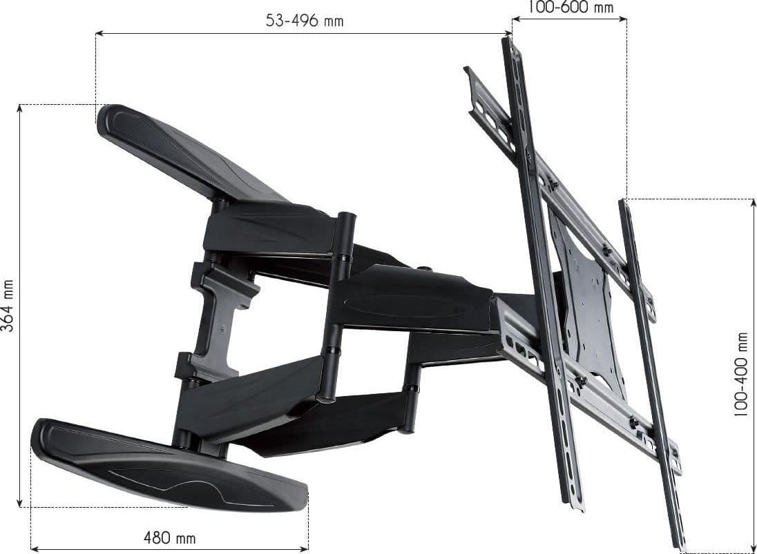 Supporto a Muro Ultra Slim per TV LED LCD 40-80'' Full Motion Nero - 11