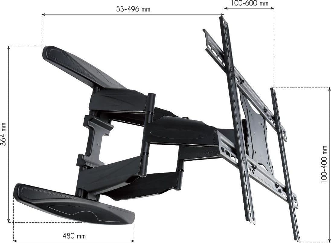 Supporto a Muro Ultra Slim per TV LED LCD 40-80'' Full Motion Nero - 8