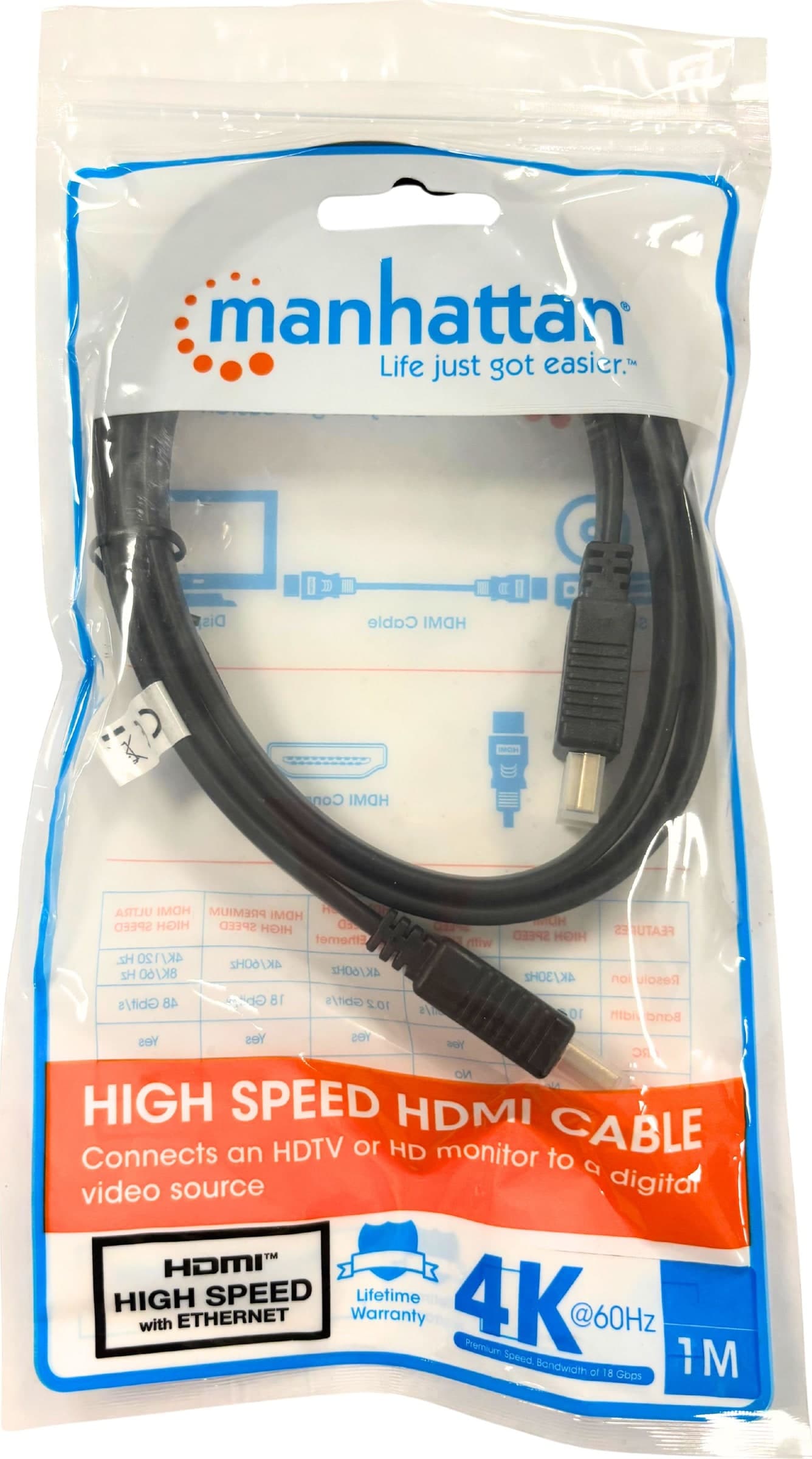 Cavo HDMI High Speed With Ethernet Piatto 1m nero - 15