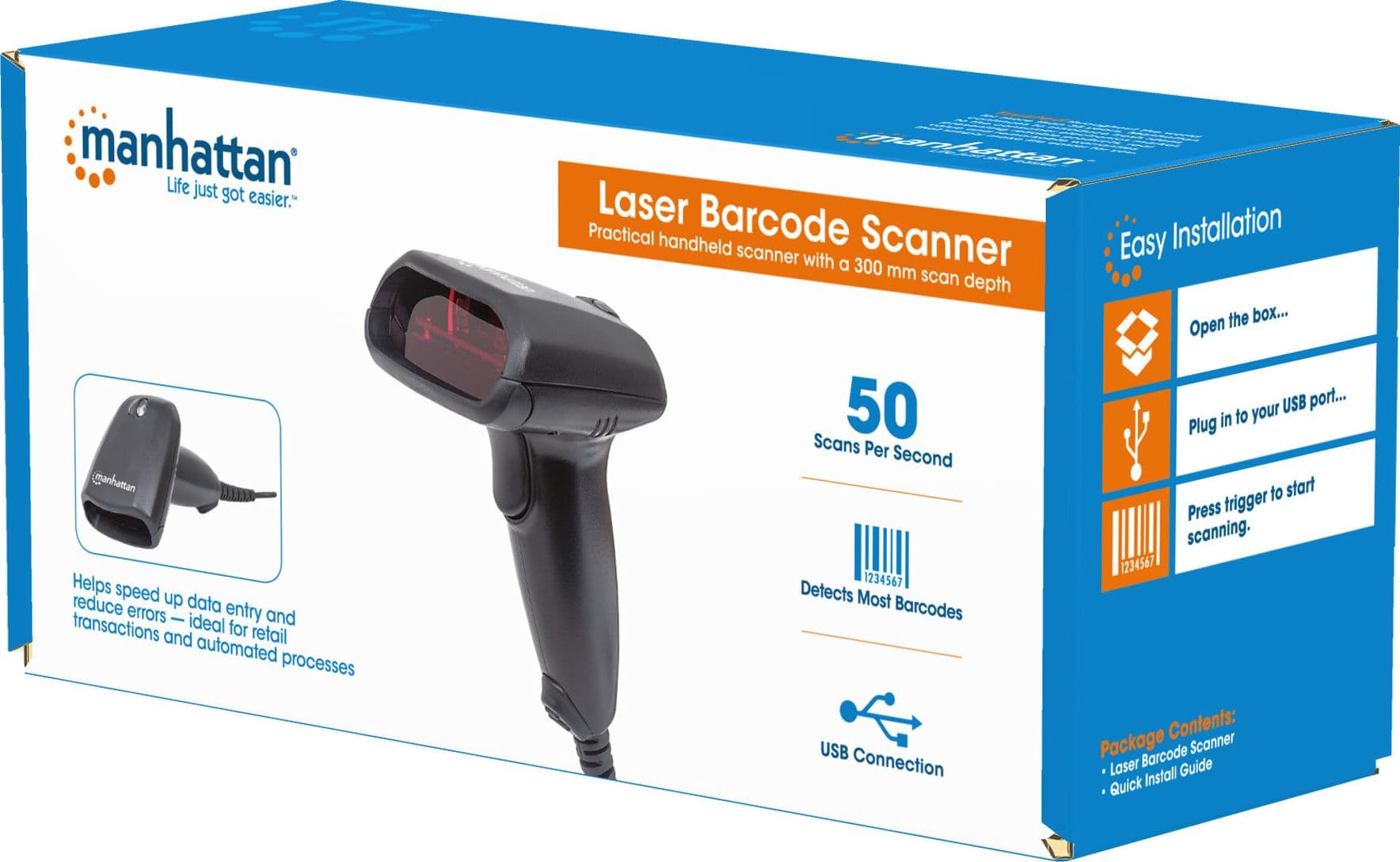 Lettore Laser Barcode USB Nero - 5