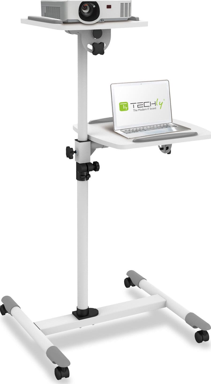 Carrello Supporto per Proiettore Beamer Notebook PC Ripiani Regolabili - 8
