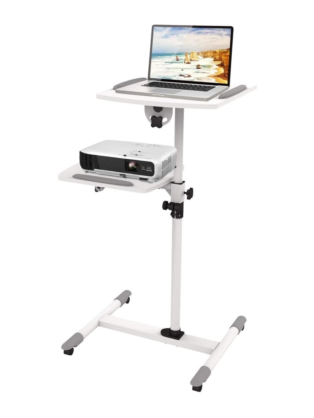 Carrello Supporto per Proiettore Beamer Notebook PC Ripiani Regolabili - 9