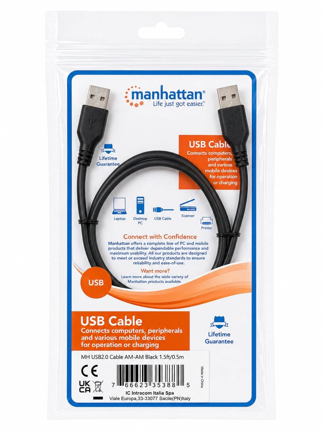Cavo USB 2.0 A maschio/A maschio 0,5 m - 16