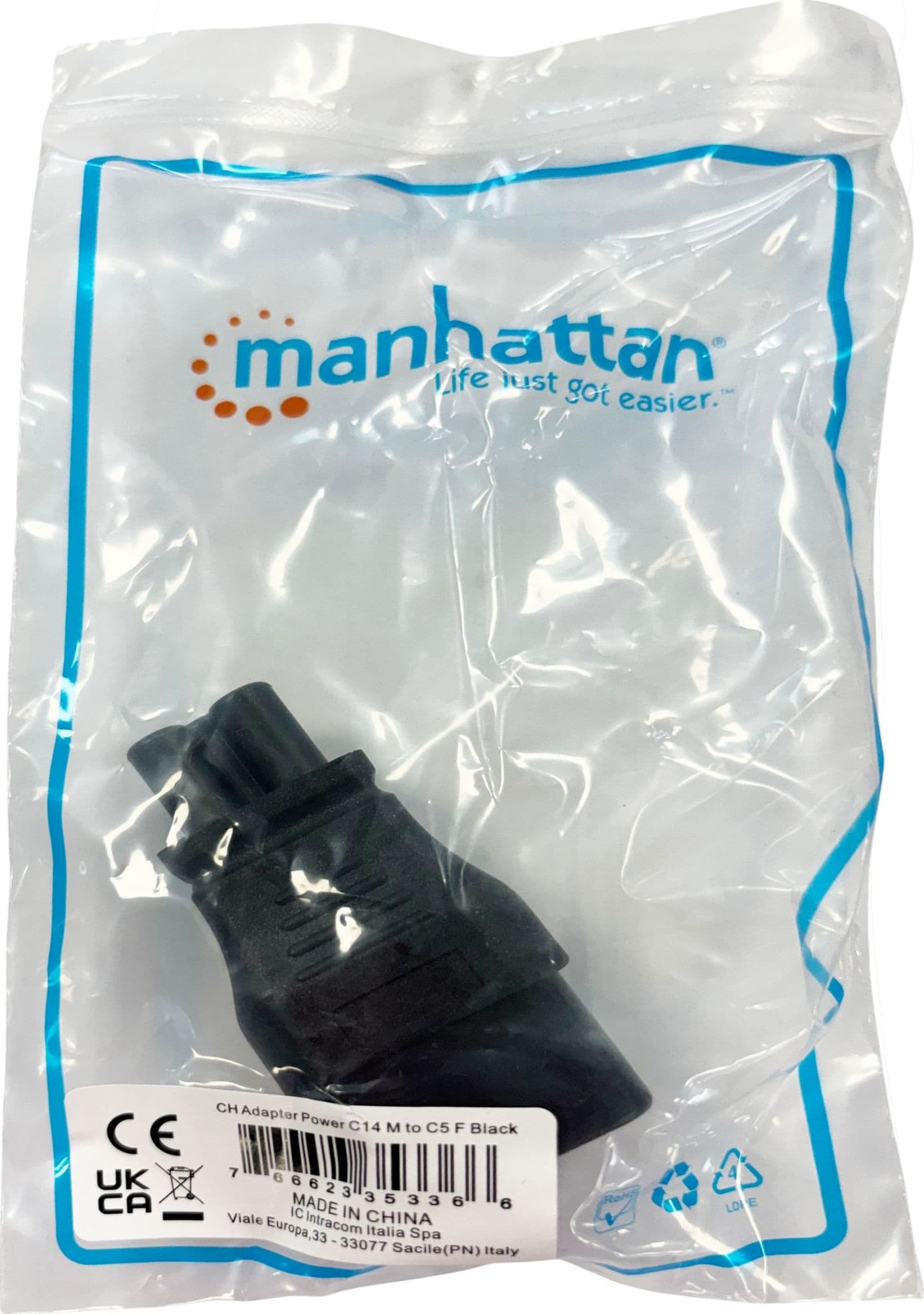 Adattatore da IEC C14 Maschio a C5 Femmina Nero - 8