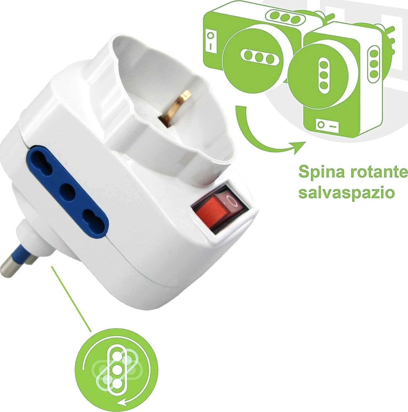 Adattatore con Spina 16A Rotante - 11