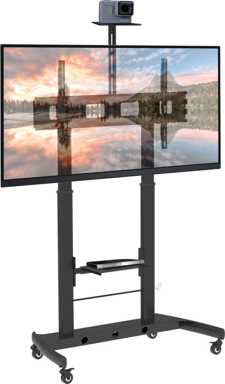 Supporto da Pavimento TV LCD/LED 52-110'' Altezza Regolabile 2 Mensole - 5