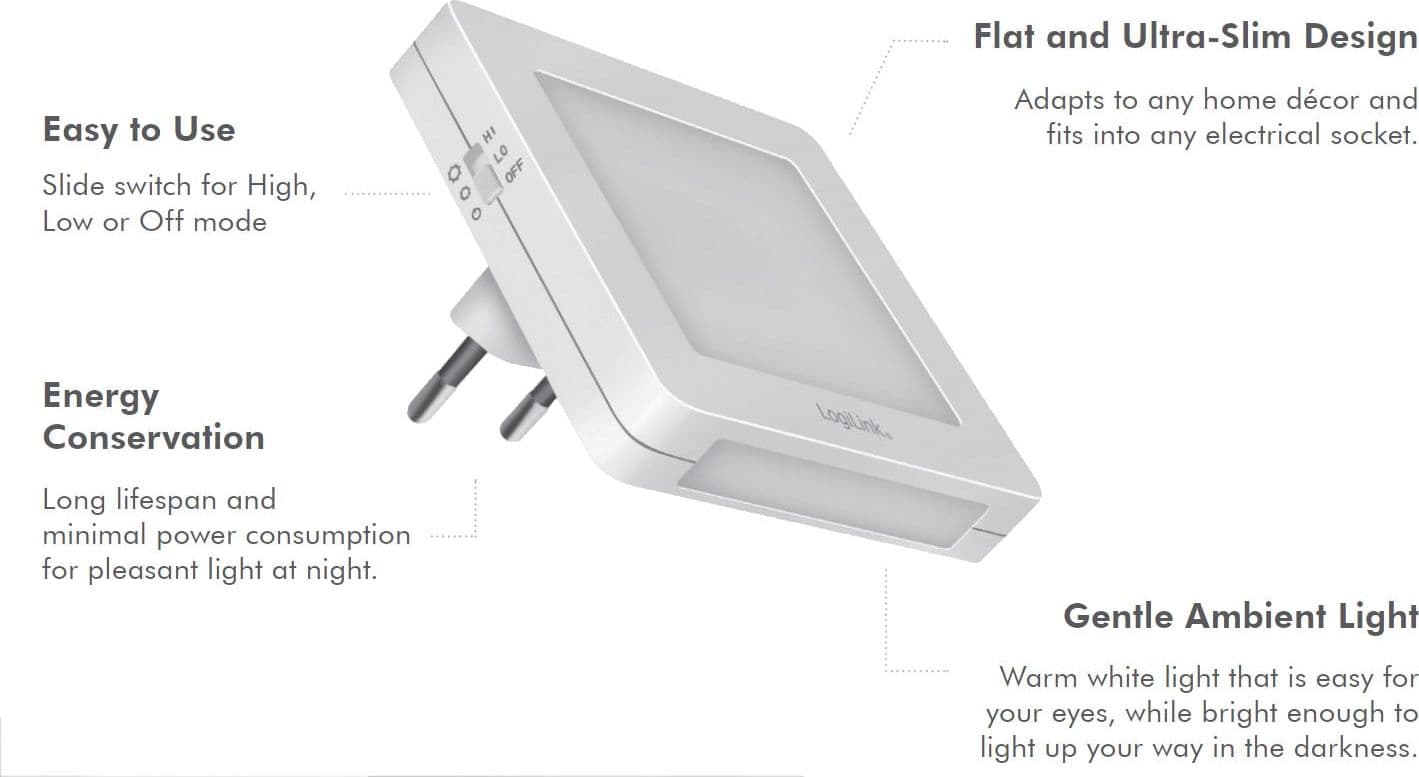 Luce Notturna LED Quadrata con Sensore Crepuscolare Bianco Caldo - 15