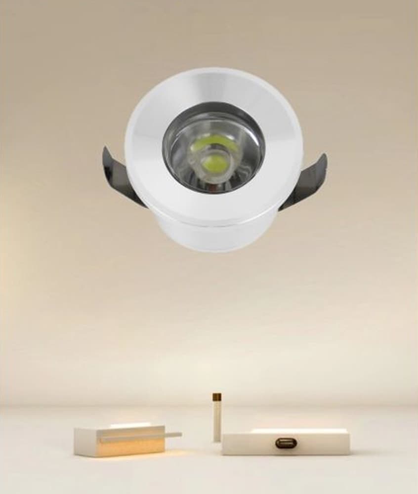 FARETTO 1W LED INCASSO A SOFFITTO IP20 BIANCO MINI SPOT SEGNAPASSI LUCE CALDA 00229 - 4