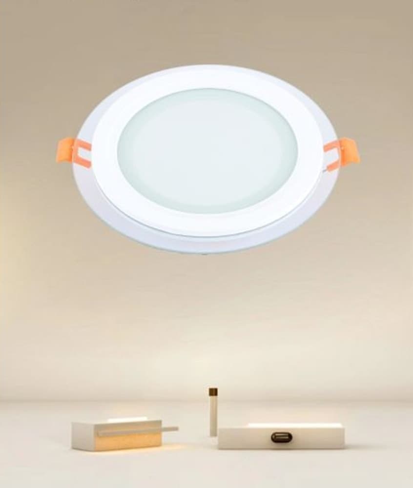 PANNELLO LED INCASSO LUCE 3000K-6500K 12W TONDO AM-CR-12 CON BORDO TRAPARENTE 00649 - 3