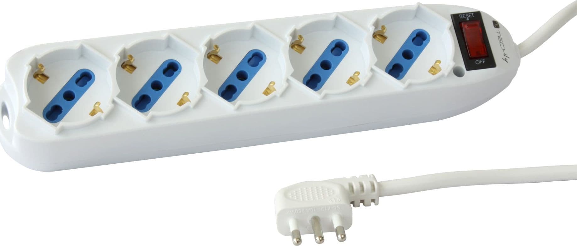 Multipresa 5 Posti Italiana Bipasso / Schuko con spina 10A - 11