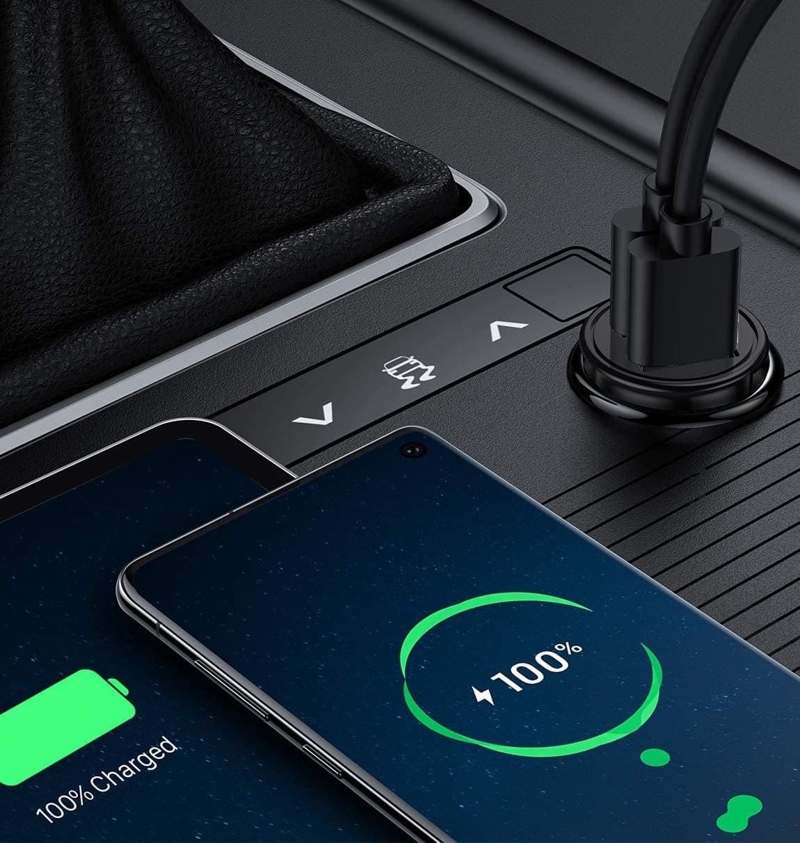 Mini Caricatore da Auto 2 Porte USB-A Ricarica veloce 36W Metallo Nero - 11