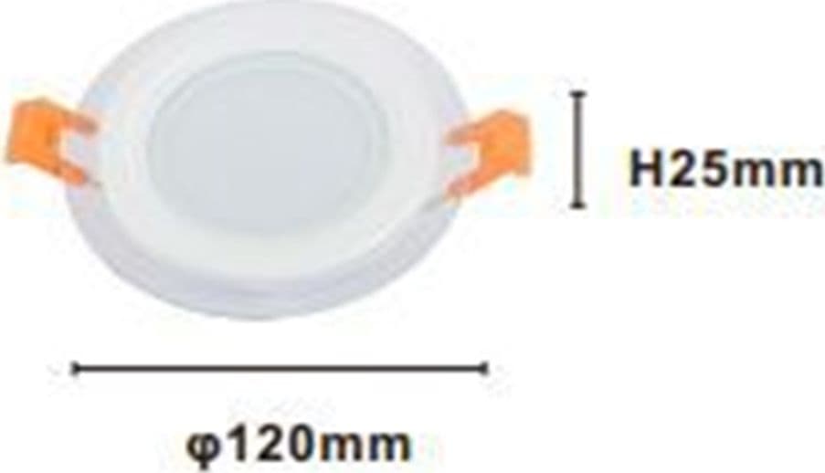 PANNELLO LED DA INCASSO LUCE 3000K-6500K 9W TONDO AM-CR-9 CON BORDO TRAPARENTE 00632 - 2