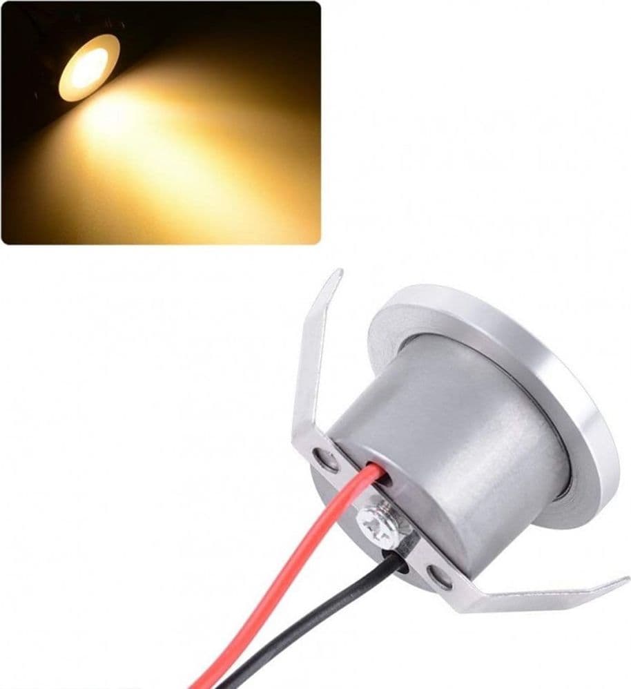 FARETTO 1W LED INCASSO A SOFFITTO IP20 ARGENTO MINI SPOT SEGNAPASSI LUCE CALDA 00267 - 5