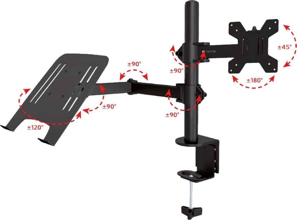Supporto da Scrivania Braccio per Monitor 13-32'' e Mensola per Laptop - 10