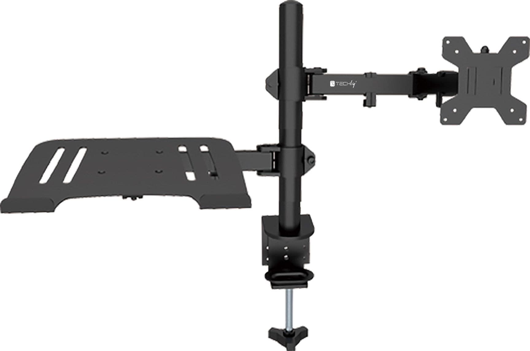 Supporto da Scrivania Braccio per Monitor 13-32'' e Mensola per Laptop - 11