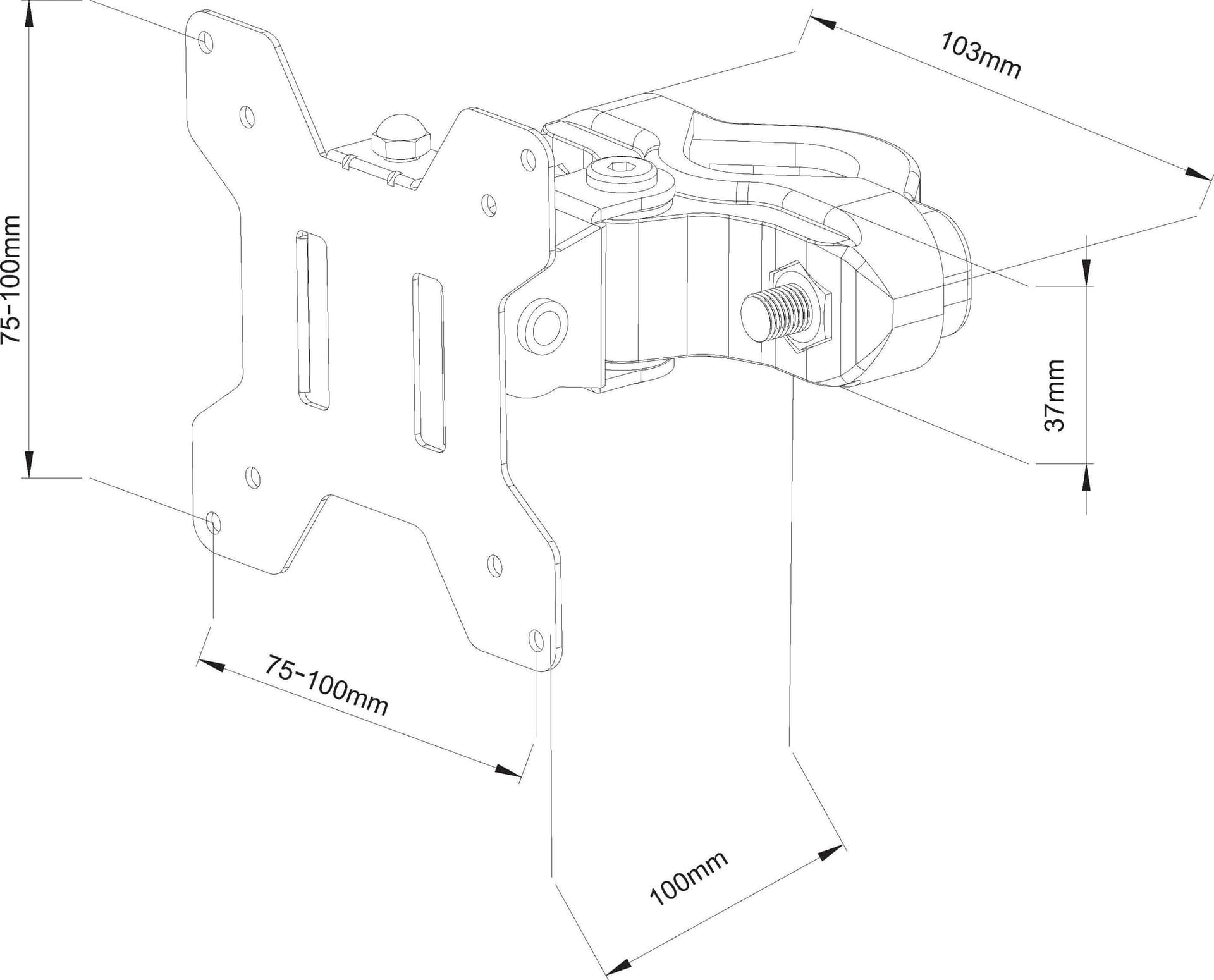 Supporto per fissaggio su palo per monitor 13-30'' - 15
