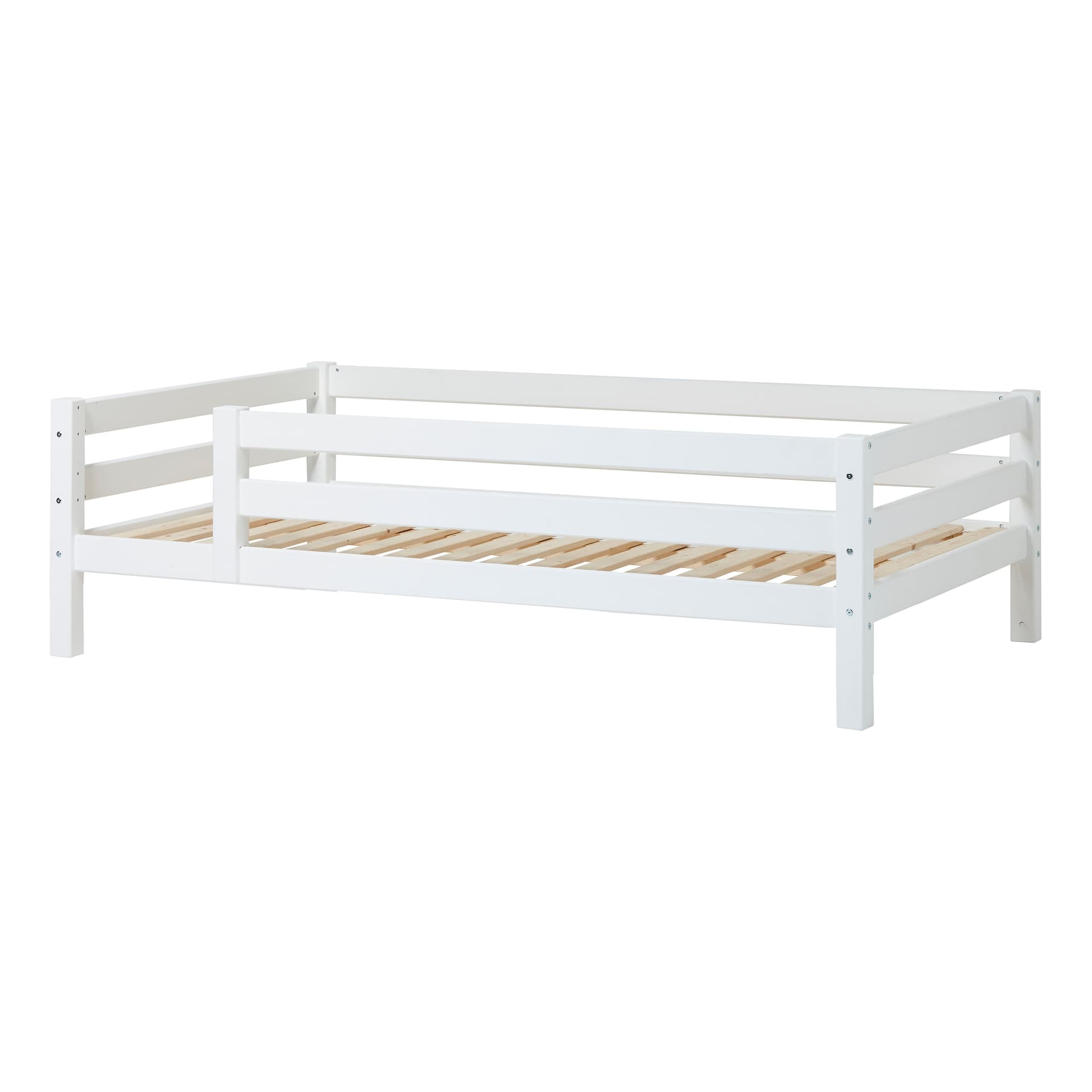 Letto junior Hoppekids ECO Luxury con sponda a 3/4 120x200 cm - Bianco