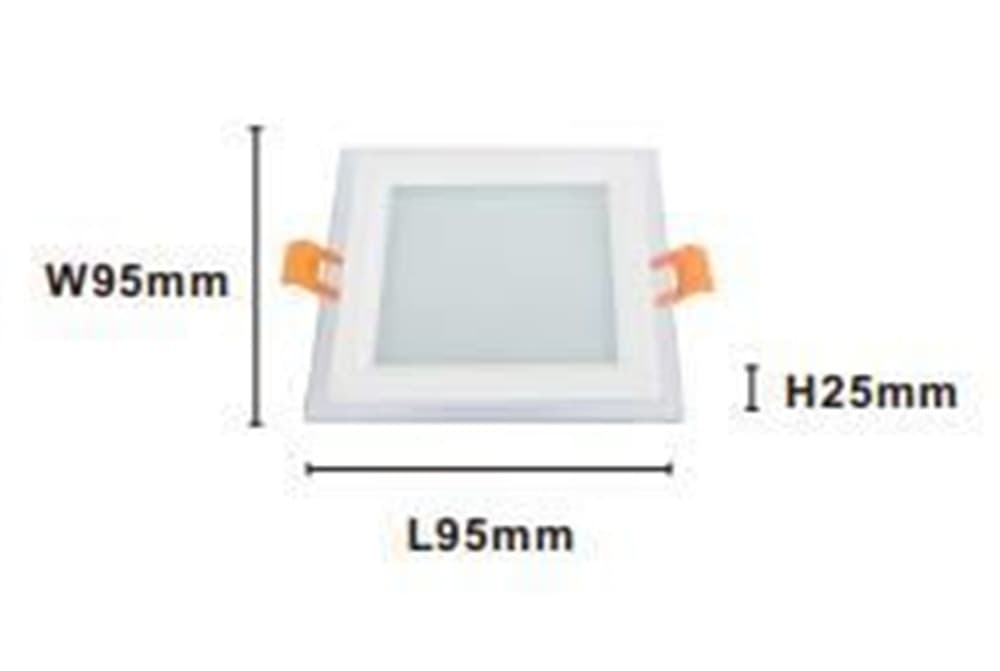 PANNELLO LED INCASSO LUCE 3000K-6500K 9W QUADRATO AM-CS-9 CON BORDO TRAPARENTE 00670 - 5