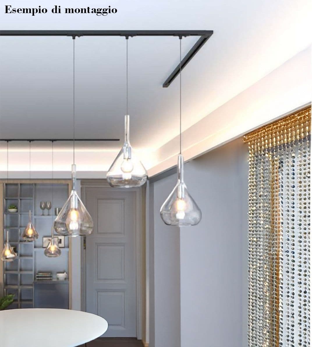 Binario Top Light MONO MIXKIT 300L N NE GU10 LED INTEGRATO 4000K lampada soffitto faretti orientabili moderno - 15