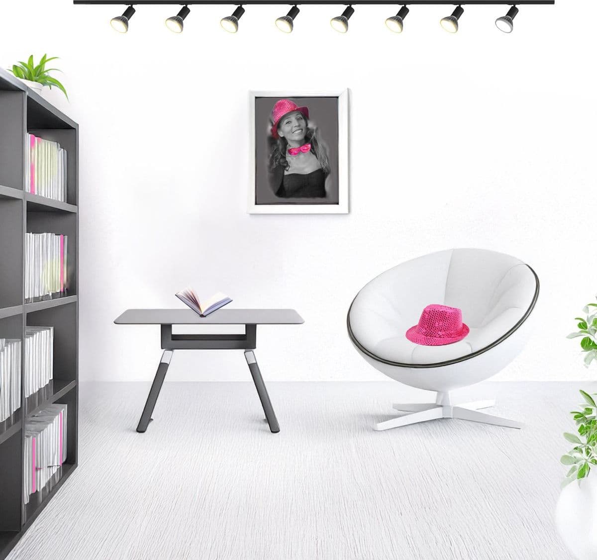 Binario Top Light MONO AMOSKIT 300 NERO E27 LED lampada soffitto faretti spot orientabili moderno - 2