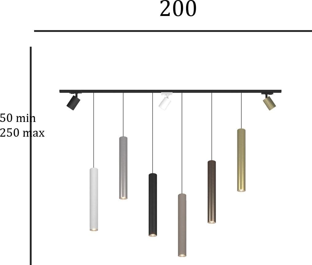 Binario Top Light MONO 1203 YARI 200 N GU10 LED lampada soffitto faretti orientabili moderno - 14