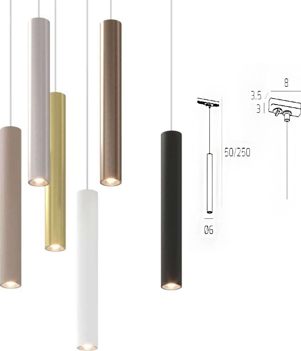 Binario Top Light MONO 1203 YARI 200 N GU10 LED lampada soffitto faretti orientabili moderno - 7