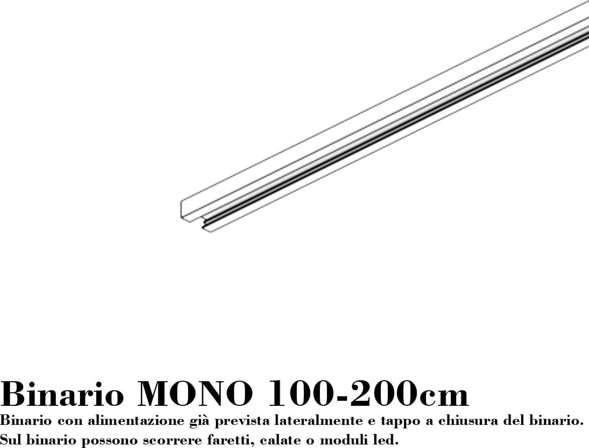 Binario Top Light MONO AMOSKIT 300L BIANCO E27 LED lampada soffitto faretti spot orientabili moderno - 3