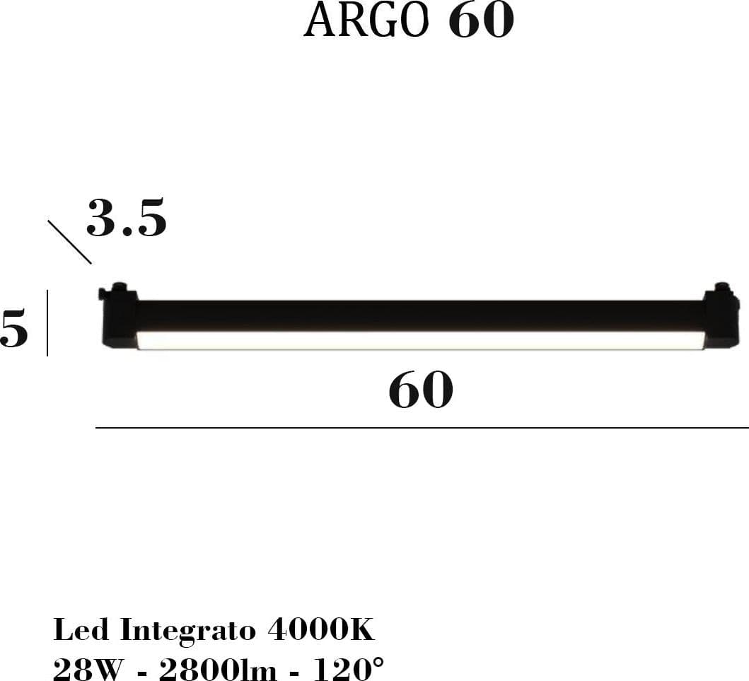 Binario Top Light MONO AMOSKIT 300L BIANCO E27 LED lampada soffitto faretti spot orientabili moderno - 10