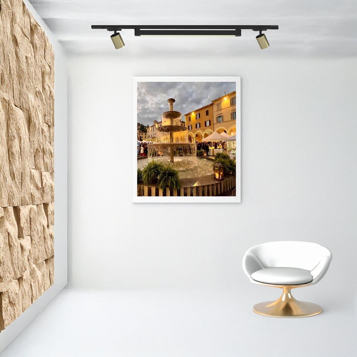 Binario Top Light MONO MIXKIT 100 N OR GU10 LED INTEGRATO 4000K lampada soffitto faretti orientabili classico moderno - 2