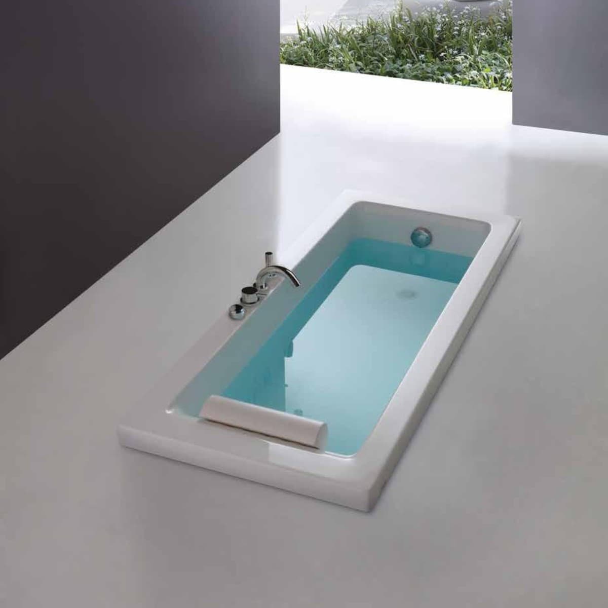 Vasca da Bagno Rettangolare Sharm in acrilico bianco - 4