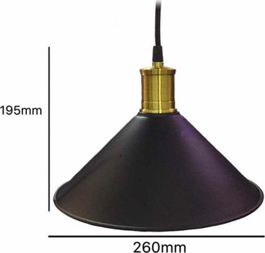 LAMPADARIO A SOSPENSIONE STILE INDUSTRIALE PARALUME NERO RAME LAMPADA ATTACCO E27 - 2