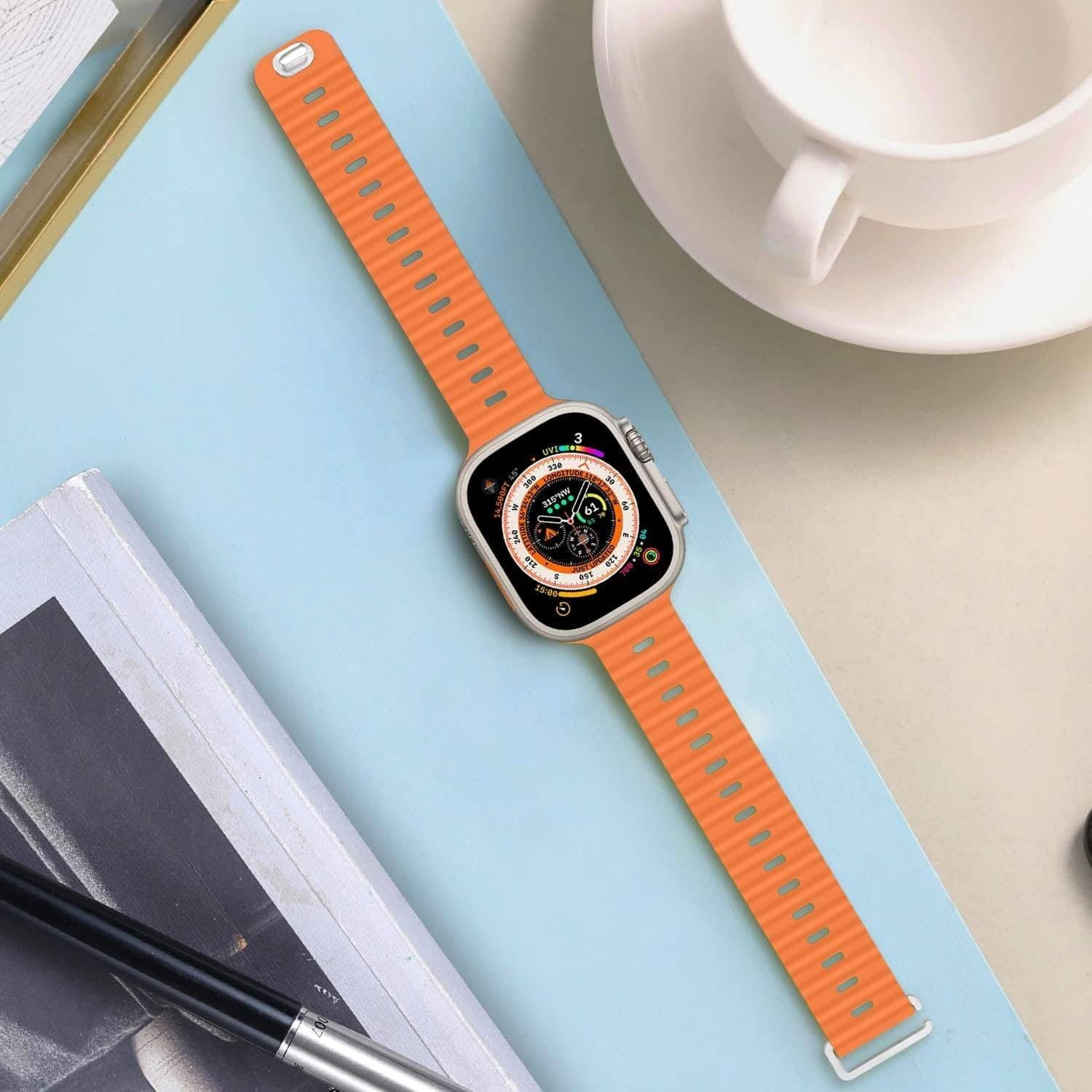 OROLOGIO SMART WATCH ULTRA2 SERIE BIG2.01 49MM CON 7 CINTURINI TOUCHSCREEN SPORT - 4
