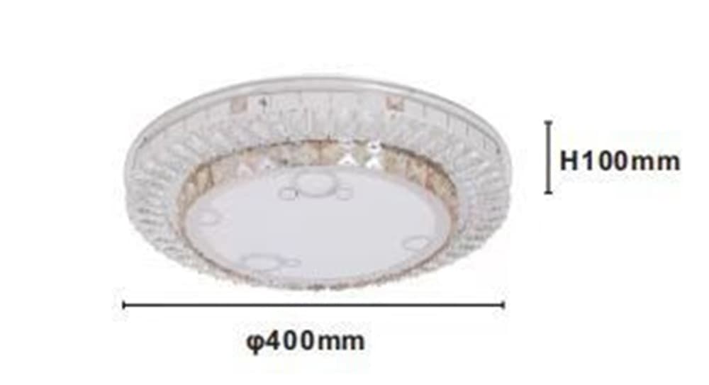 PLAFONIERA SOFFITTO 45W Ø40CM LED DESIGN A STRATI CON CRISTALLI BOLLE LUCE FREDDA 68551 - 3