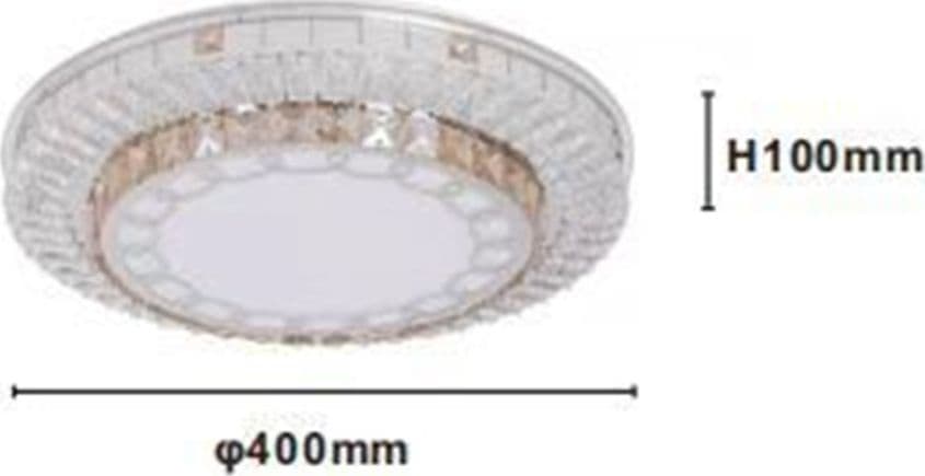 PLAFONIERA SOFFITTO 45W Ø40CM LED DESIGN A STRATI CRISTALLI CATENA LUCE FREDDA 03531 - 3