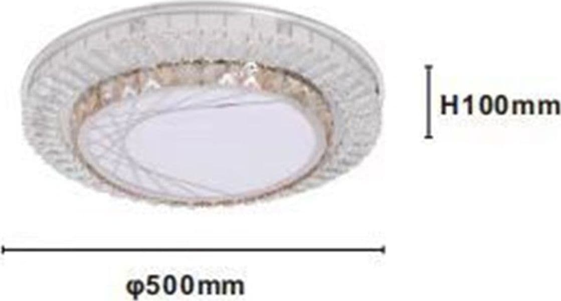 PLAFONIERA DA SOFFITTO 65W Ø50CM LED A STRATI CRISTALLI RAGNATELA LUCE FREDDA 08034 - 3