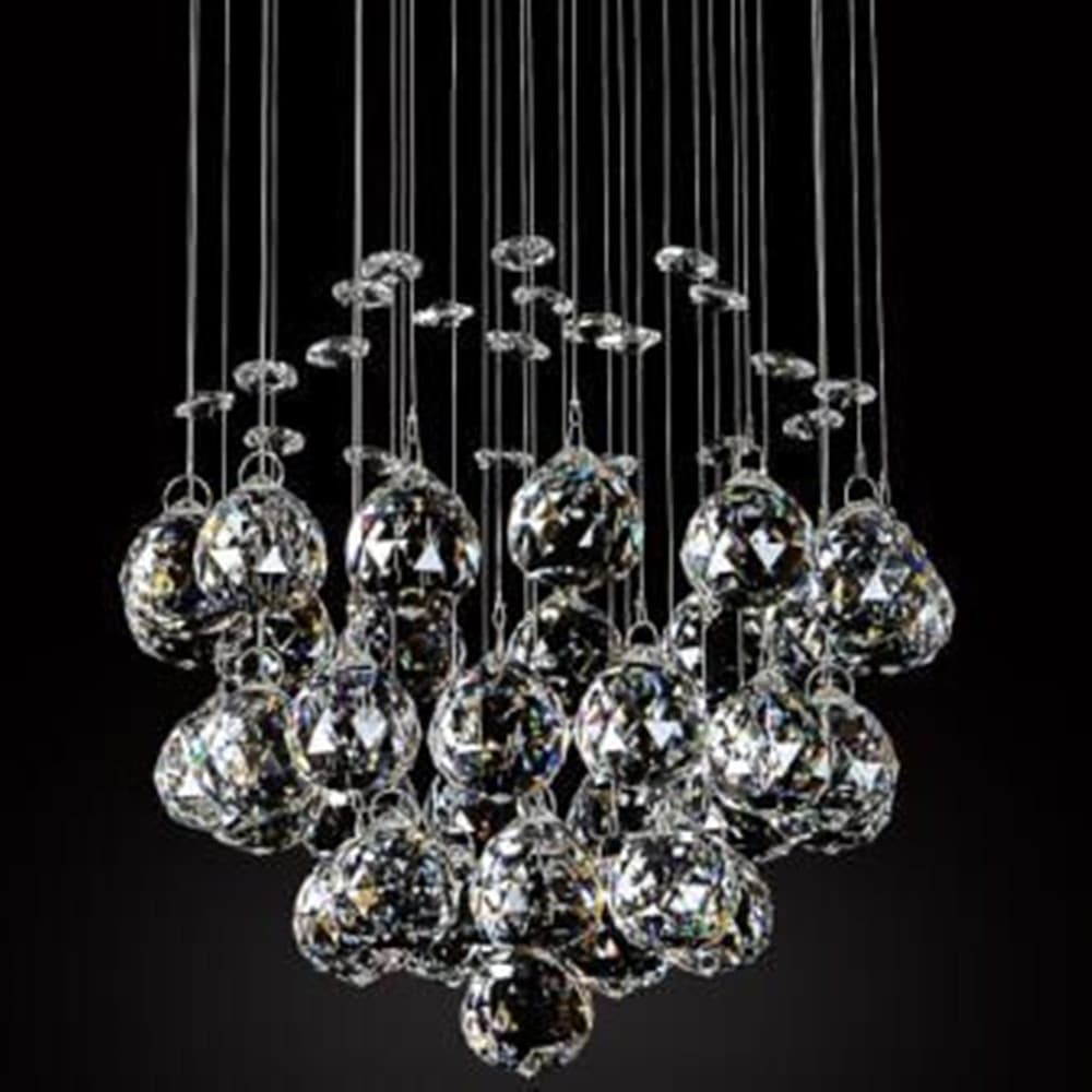 LAMPADARIO CON CRISTALLI GOCCIA DA SOFFITTO LAMPADA GU10 PENDENTE SOSPENSIONE 90620 - 3