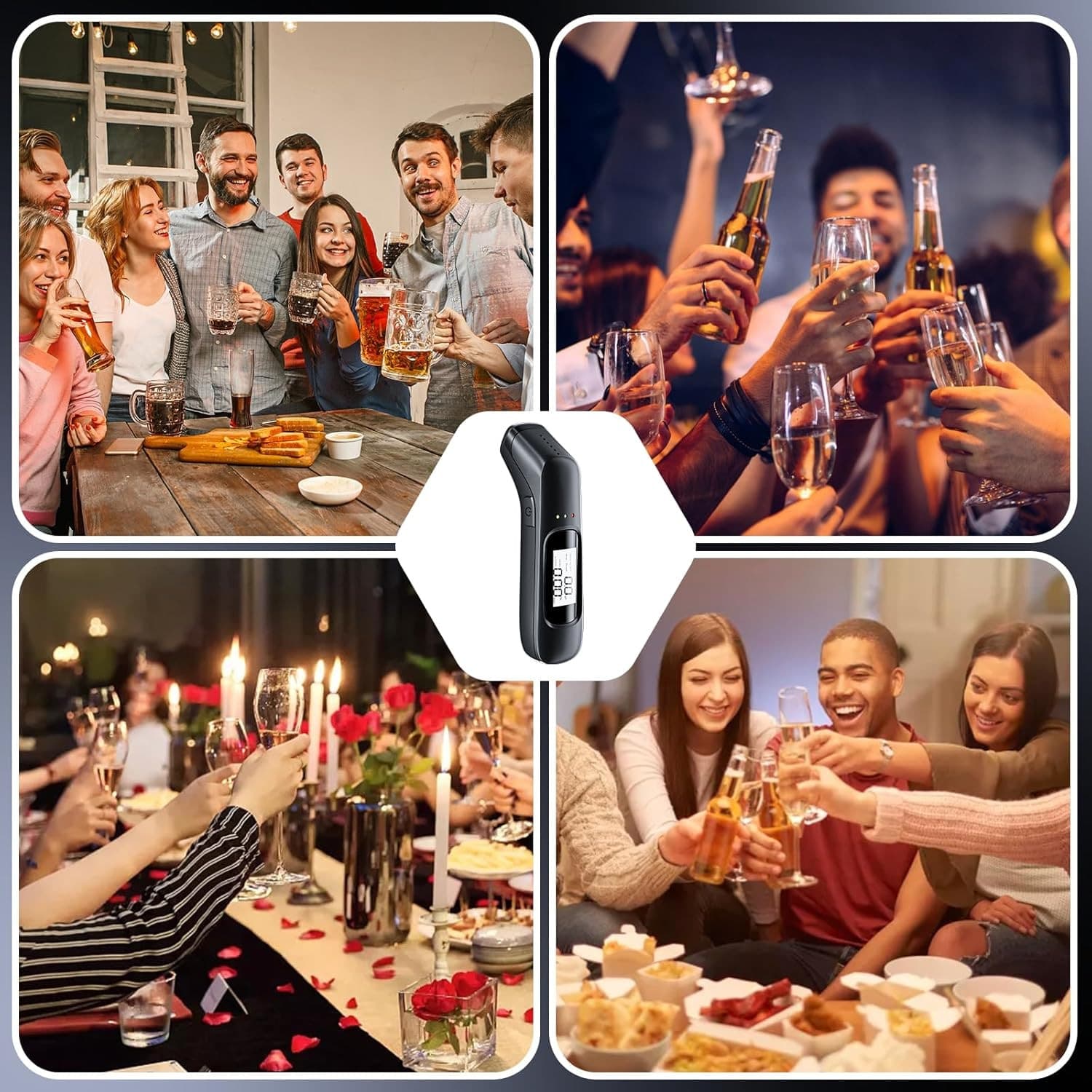 ALCOL TEST PORTATILE ETILOMETRO DISPLAY MISURATORE GRADO ALCOOL ALTA PRECISIONE - 7