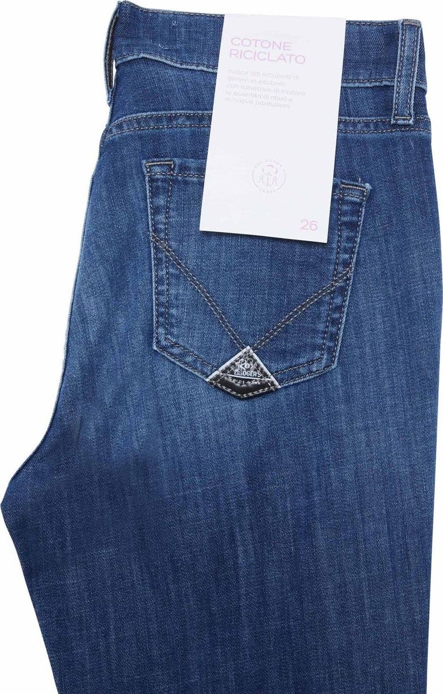 Roy Rogers Jeans donna Zandra hem woman recycled denim elas in Jeans Broadway Red - Barletta, commercioVirtuoso.it